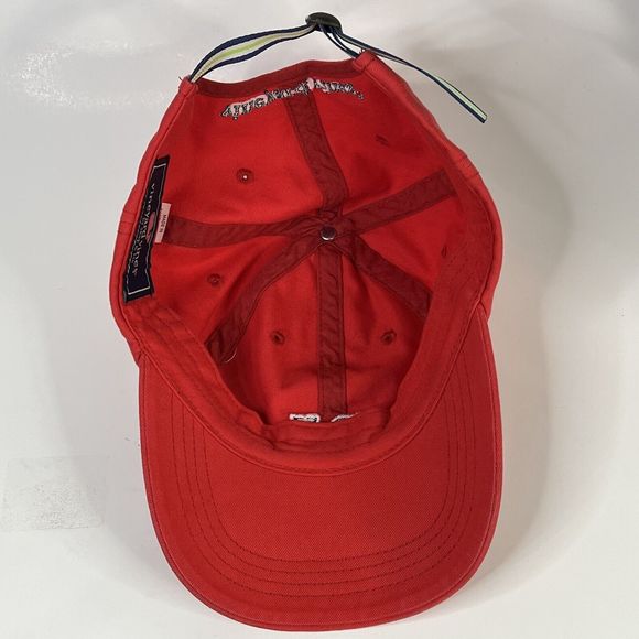 Vineyard Vines Classic Washed Baseball Hat Coral/Navy Whale - Picture 8 of 10